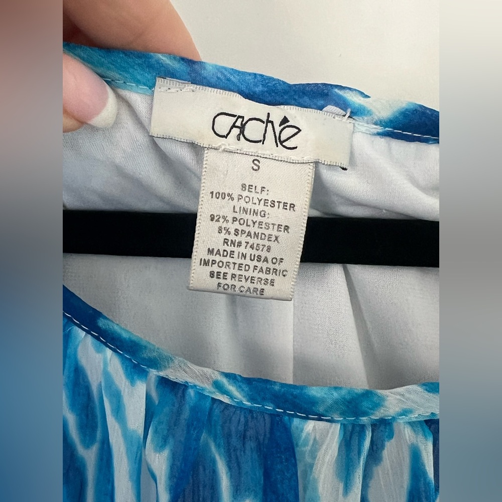 Cache Blue And White Patterned Blouse - image 5
